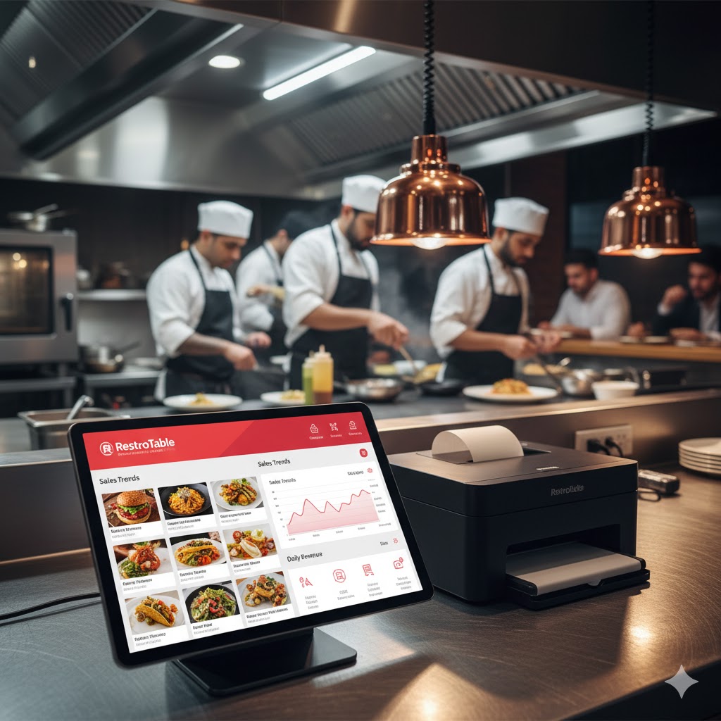 POS dashboard and kitchen working together