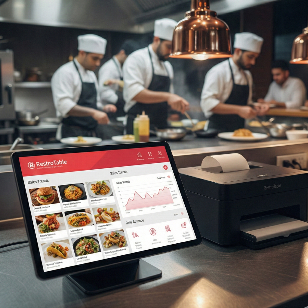 POS dashboard and kitchen working together